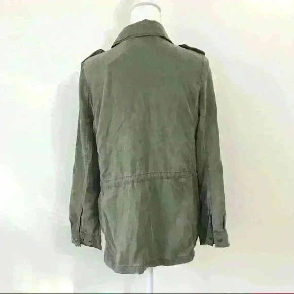 Max Jeans Olive Green Tencel Military Style Zip Jacket - Picture 5 of 14